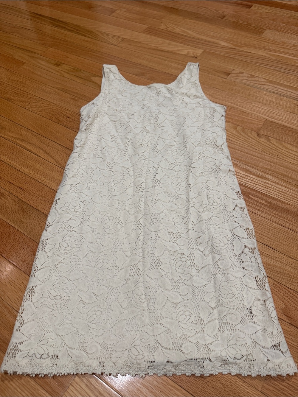 Classic Cream Lace Tank Dress